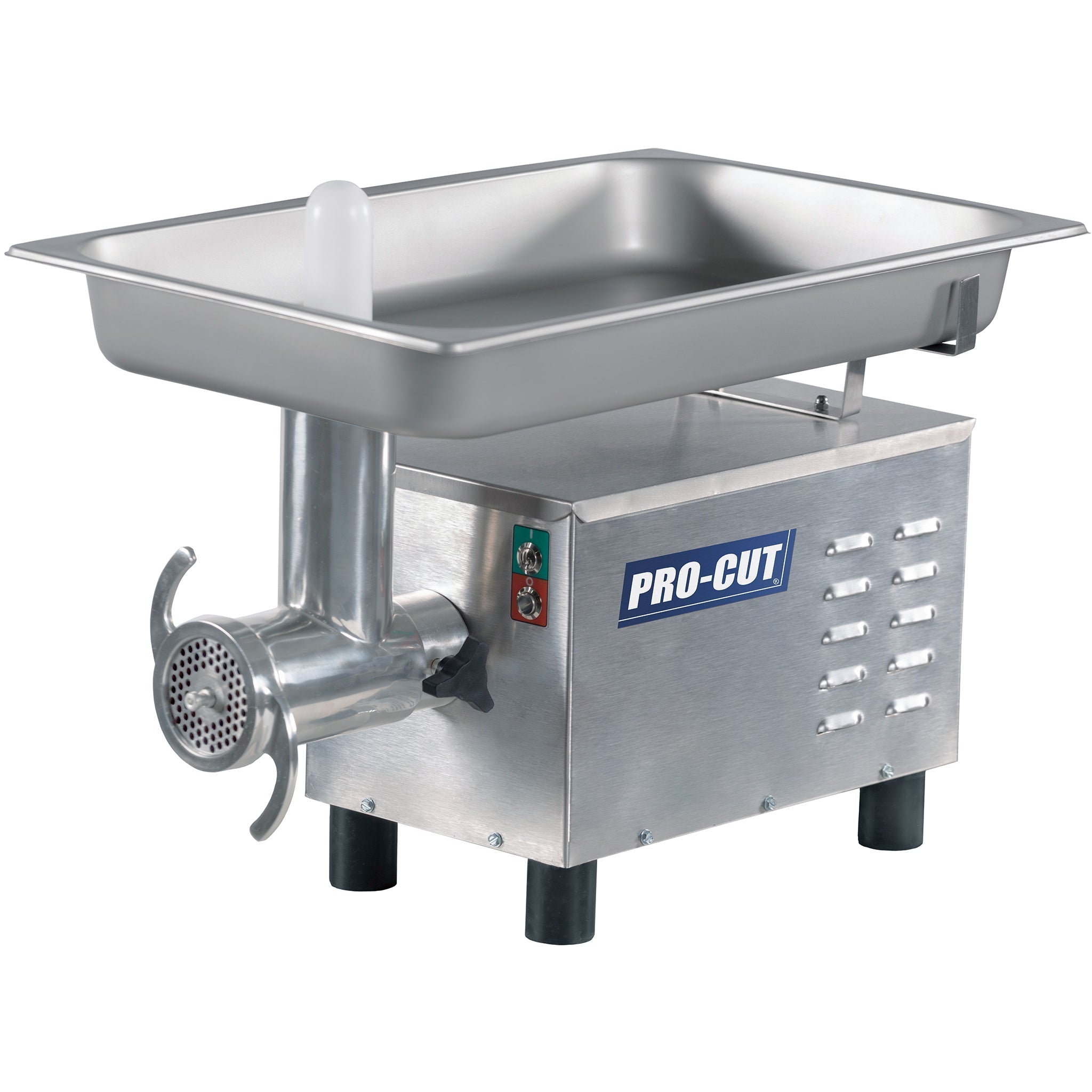 Pro-Cut KG-12-SS Size 12 Meat Grinder - Large 20.8” x 13“ Feeding Pan, 3/4 HP, 120V, Single Phase