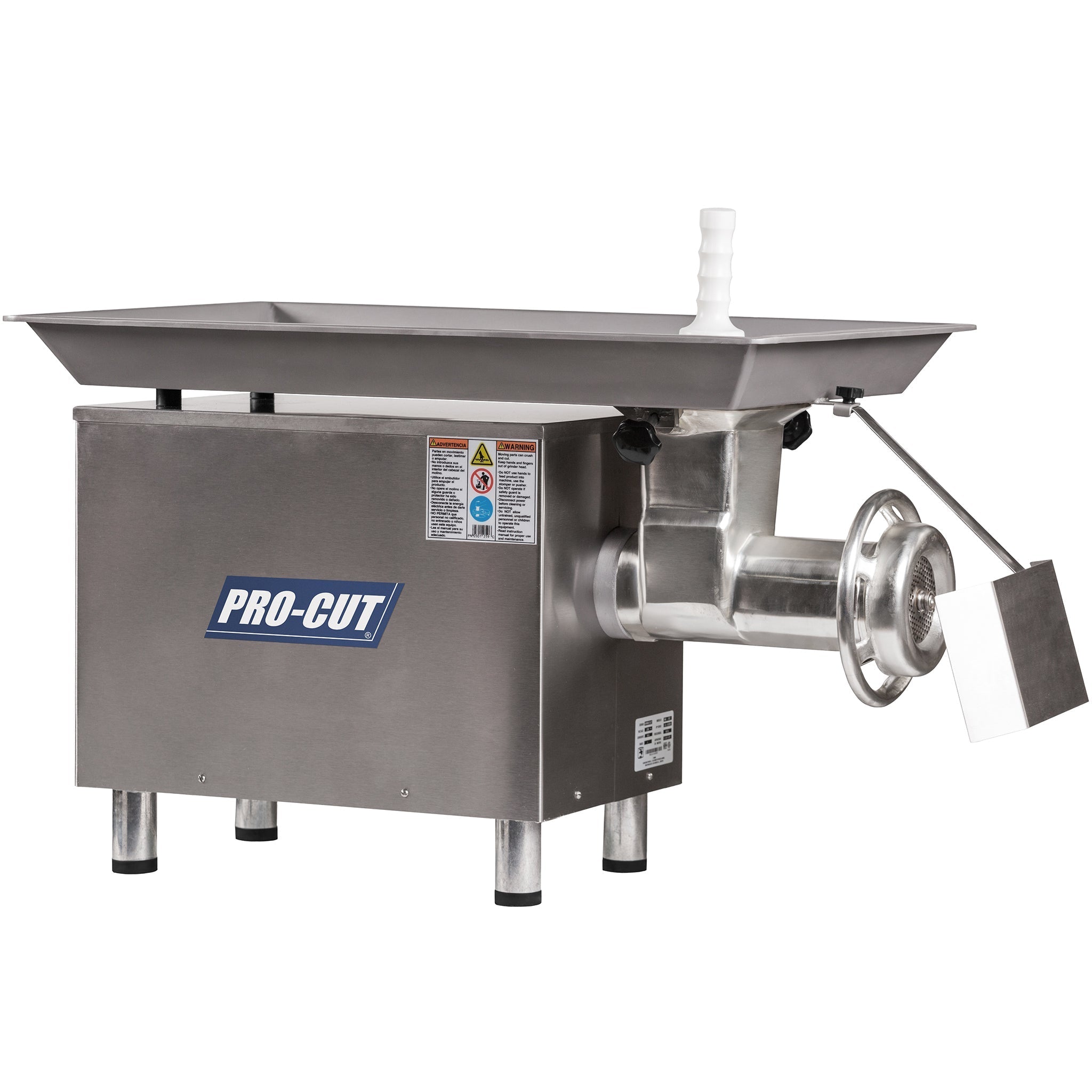 Pro-Cut KG-32 Size 32 Meat Grinder - Large 36" x 21.2" Feeding Pan, 3 HP, 220V, Single or Three Phase